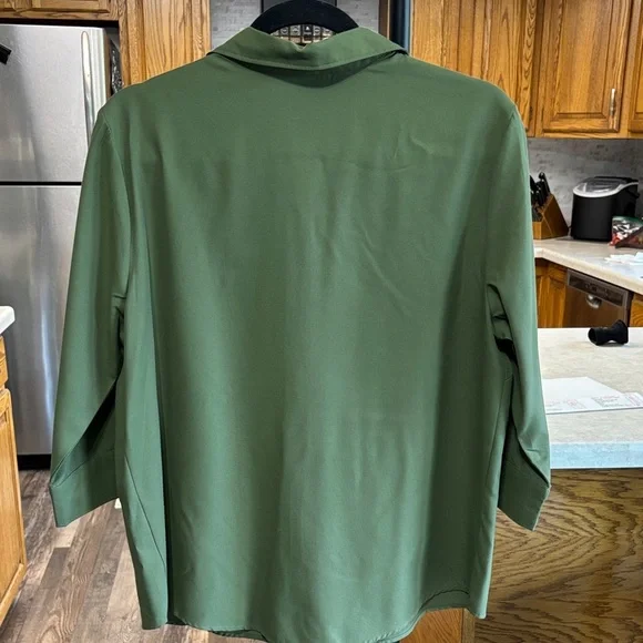 19-3. Blair Sage Green Casual button down top - Picture 5 of 6